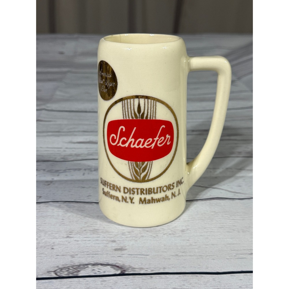 Vintage 1962 Schaefer Beer Stein High League Bowler of the Month Award Mug 6.5in